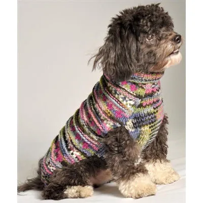 PURPLE WOODSTOCK CABLE KNIT DOG SWEATER