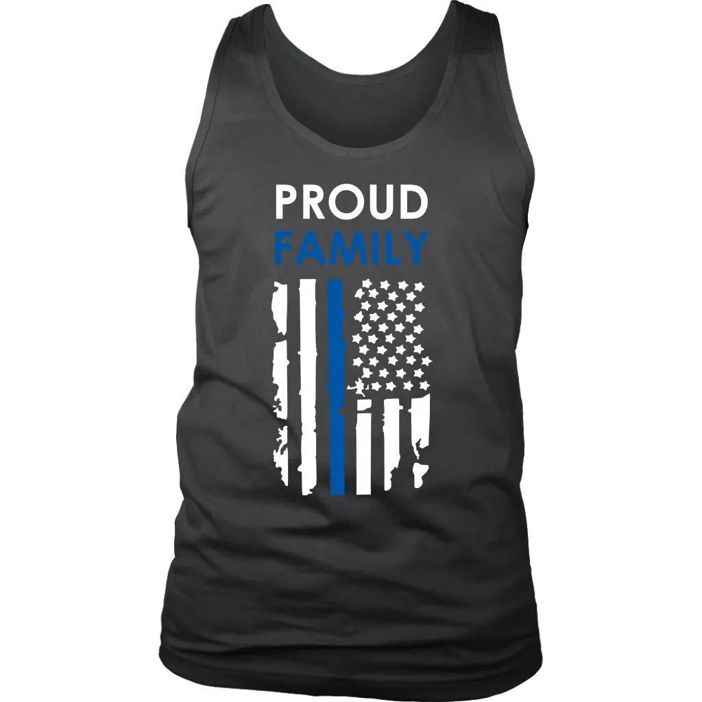 "Proud family" - Thin Blue Line Flag Tank tops