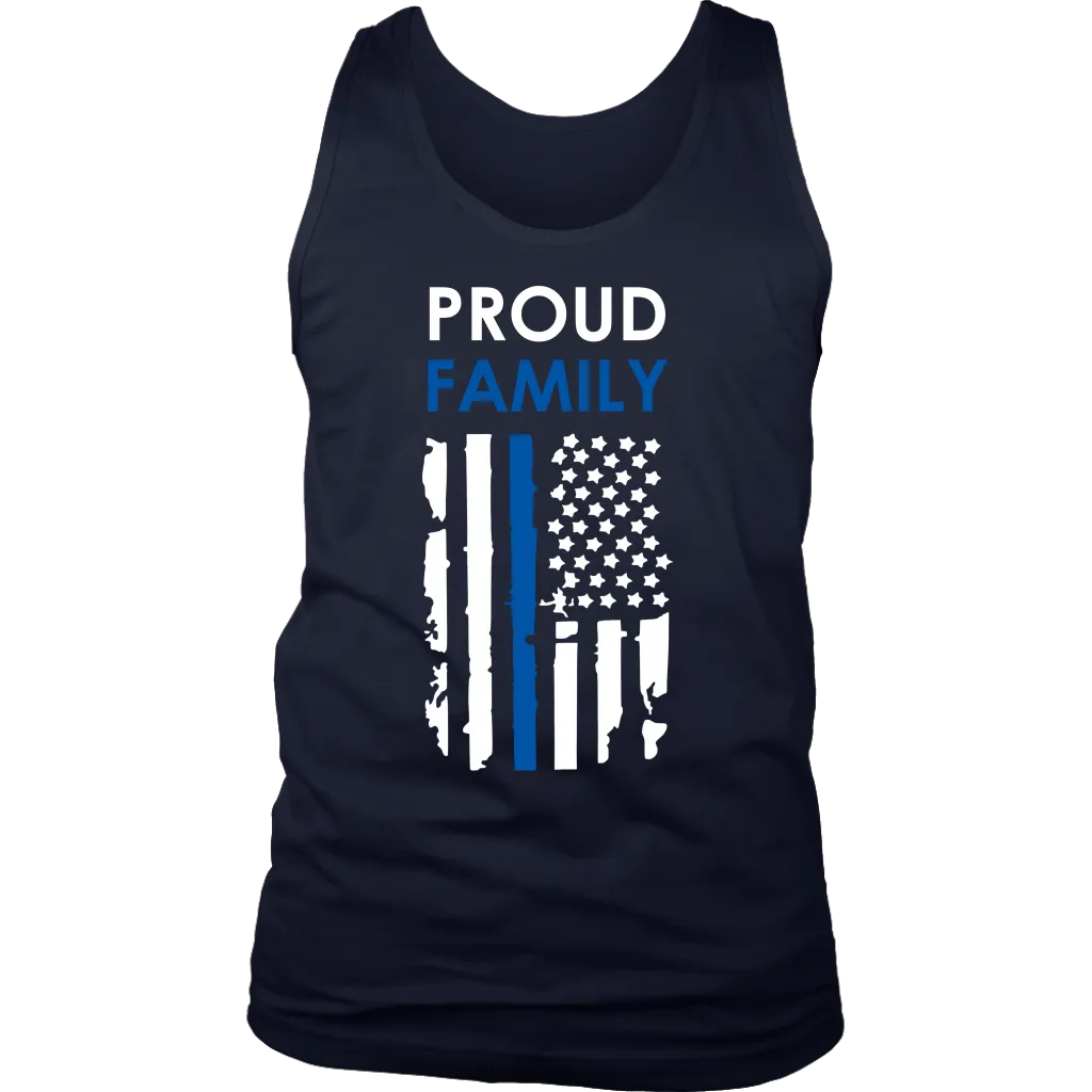 "Proud family" - Thin Blue Line Flag Tank tops
