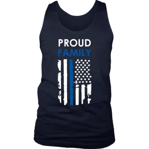 "Proud family" - Thin Blue Line Flag Tank tops