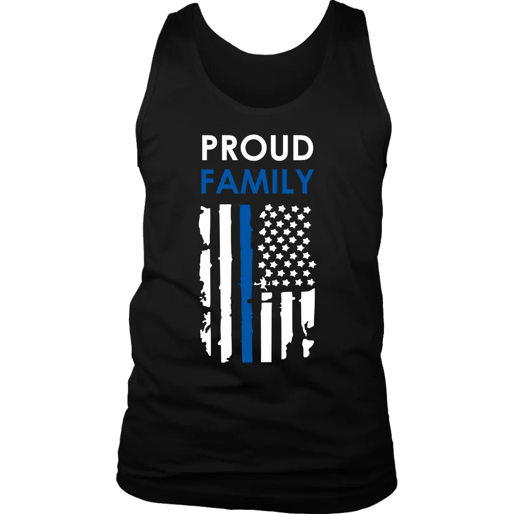 "Proud family" - Thin Blue Line Flag Tank tops