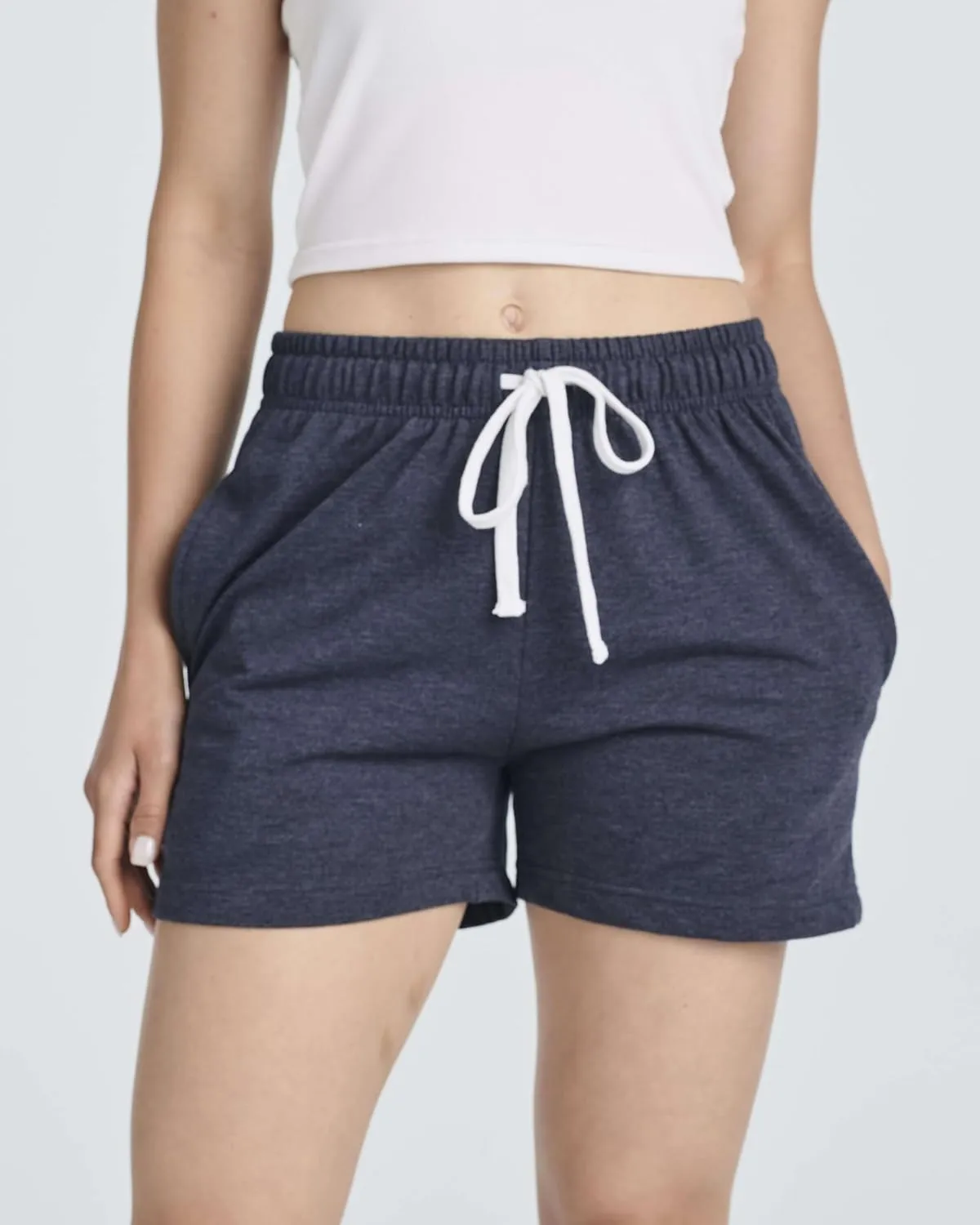 Real Essentials 3 Pack: Womens Cotton French Terry Shorts Pockets - Casual Athletic Lounge (Available in Plus)