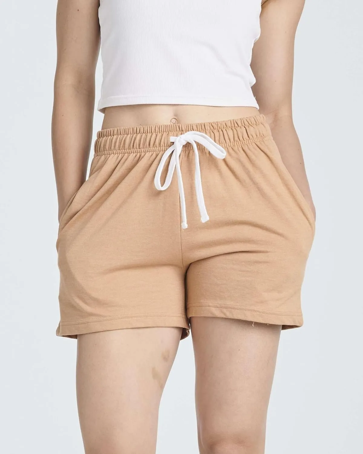 Real Essentials 3 Pack: Womens Cotton French Terry Shorts Pockets - Casual Athletic Lounge (Available in Plus)