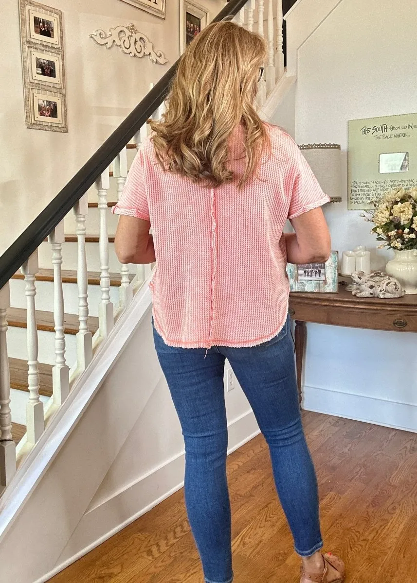 Rebecca Baby Waffle Top - Coral