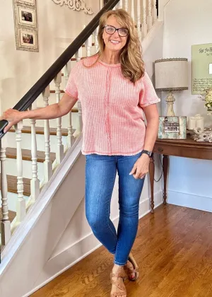Rebecca Baby Waffle Top - Coral