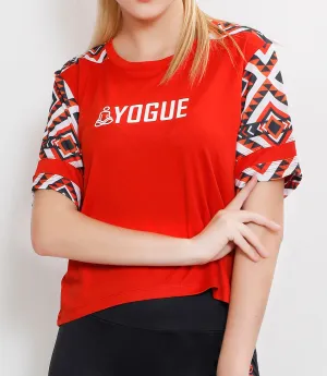 Red Zigzag Crop Top