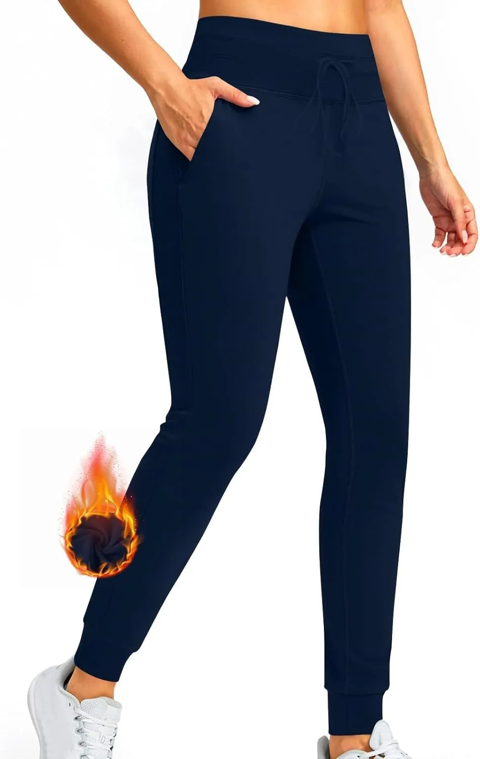RKSTN Womens Fall Winter Yoga Pants Fleece Lined Leggings High Waist Drawstring Stretchy Sports Running Fitness Pant