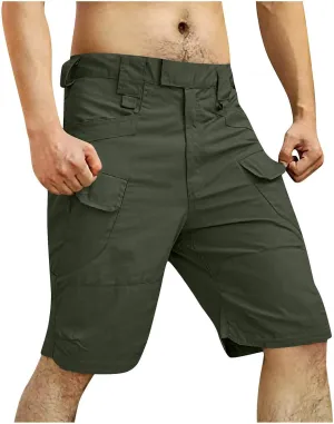 RTRDE Men's Casual Outdoor Shorts Elastic Waist Lightweight Water Resistant Quick Dry Fishing Hiking Shorts, S-5XL