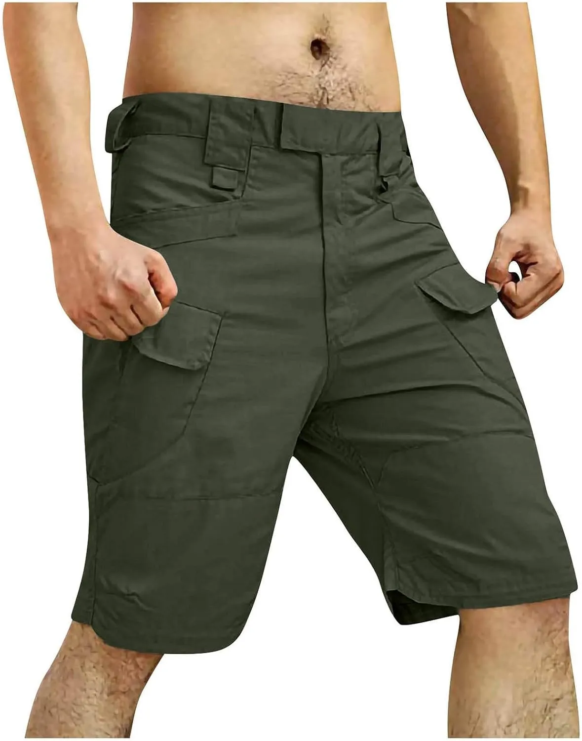 RTRDE Men's Casual Outdoor Shorts Elastic Waist Lightweight Water Resistant Quick Dry Fishing Hiking Shorts, S-5XL