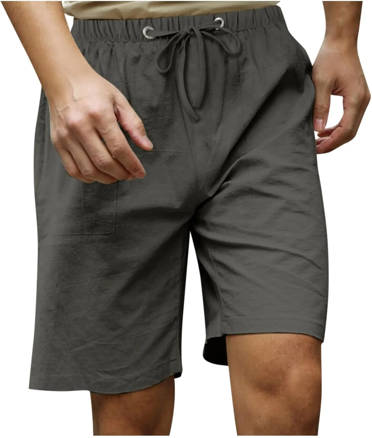 RTRDE Men's Summer Casual Beach Shorts Drawstring Lightweight Elastic Waist Walking Shorts with Pockets Trendy, M-5XL