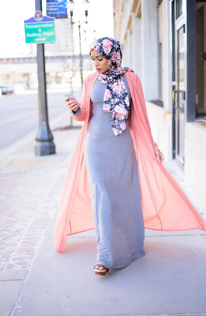 Salmon Basic Maxi Cardigan