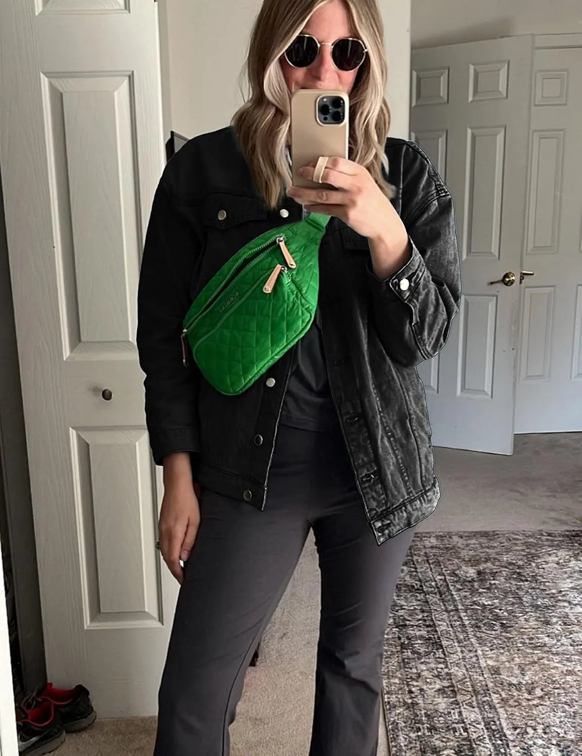 SeekMe Women's Oversized Jean Jacket Plus Size Button Down Washed Mid Long Denim Jacket