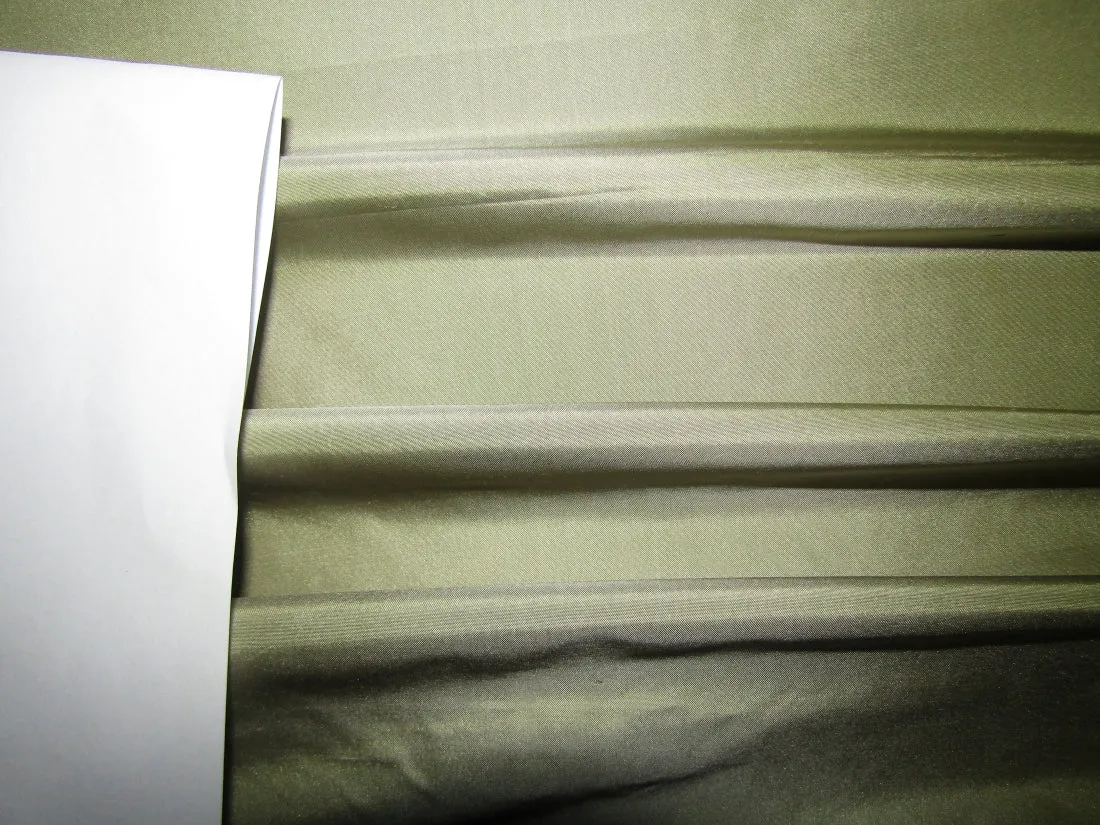SILK TAFFETA FABRIC LIGHT OLIVE X Silver color 54" wide TAF29[1]