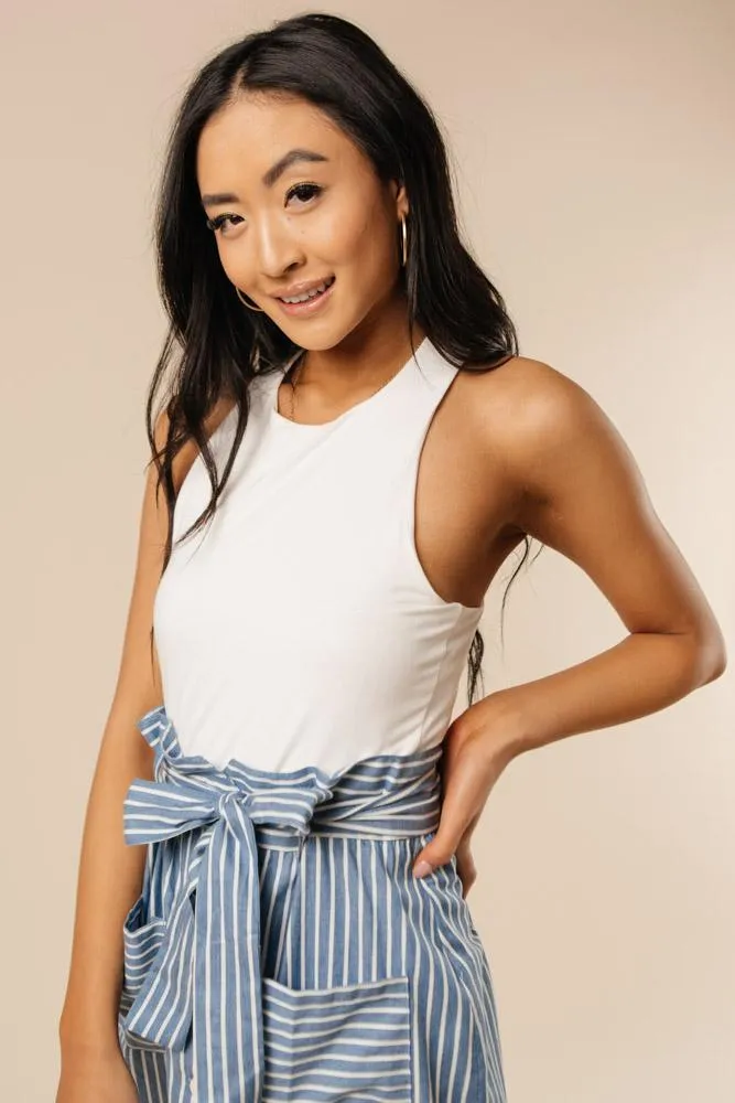 Sleek Jersey Solid Tank in Ivory