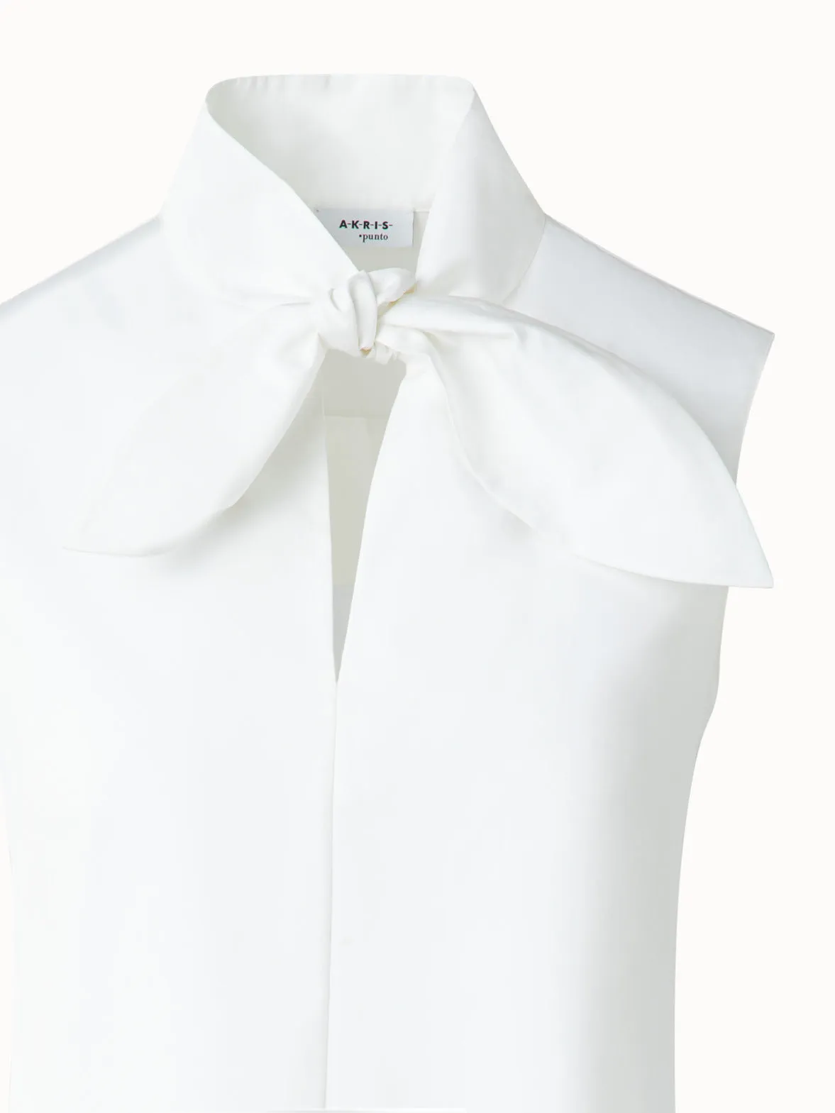 Sleeveless Cotton Tie Knot Blouse
