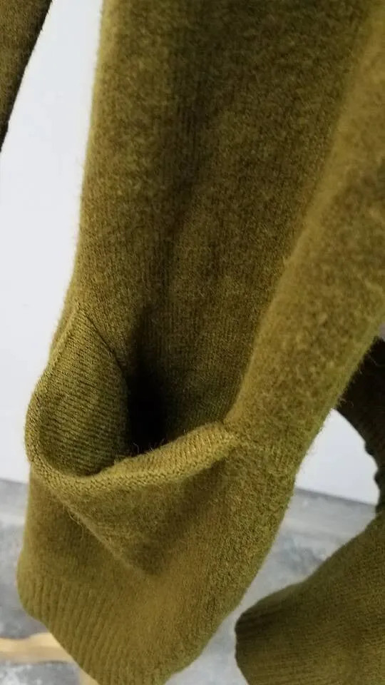 Solid Color Pockets Loose Open Cardigan