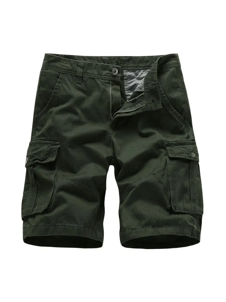 Solid Pockets Casual Pants