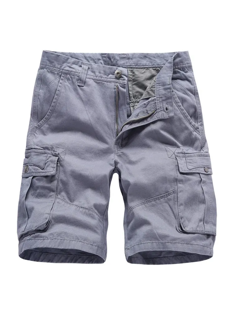 Solid Pockets Casual Pants