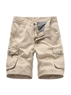 Solid Pockets Casual Pants
