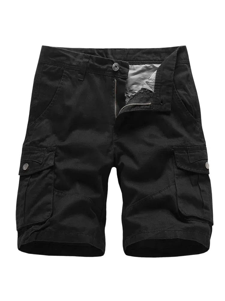 Solid Pockets Casual Pants