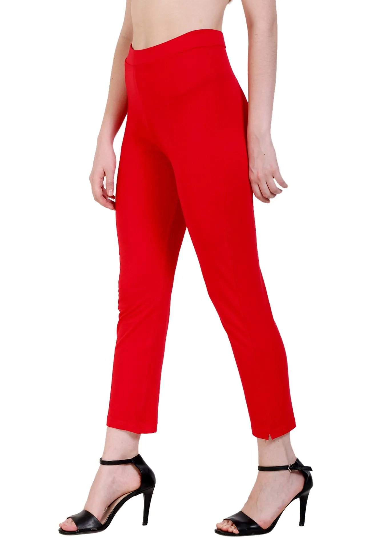 Sona Women's/Girl's International Soft  Cotton Regular Fit Straight Pants/Trouser-Orange