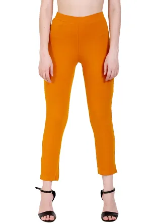 Sona Women's/Girl's International Soft  Cotton Regular Fit Straight Pants/Trouser-Orange