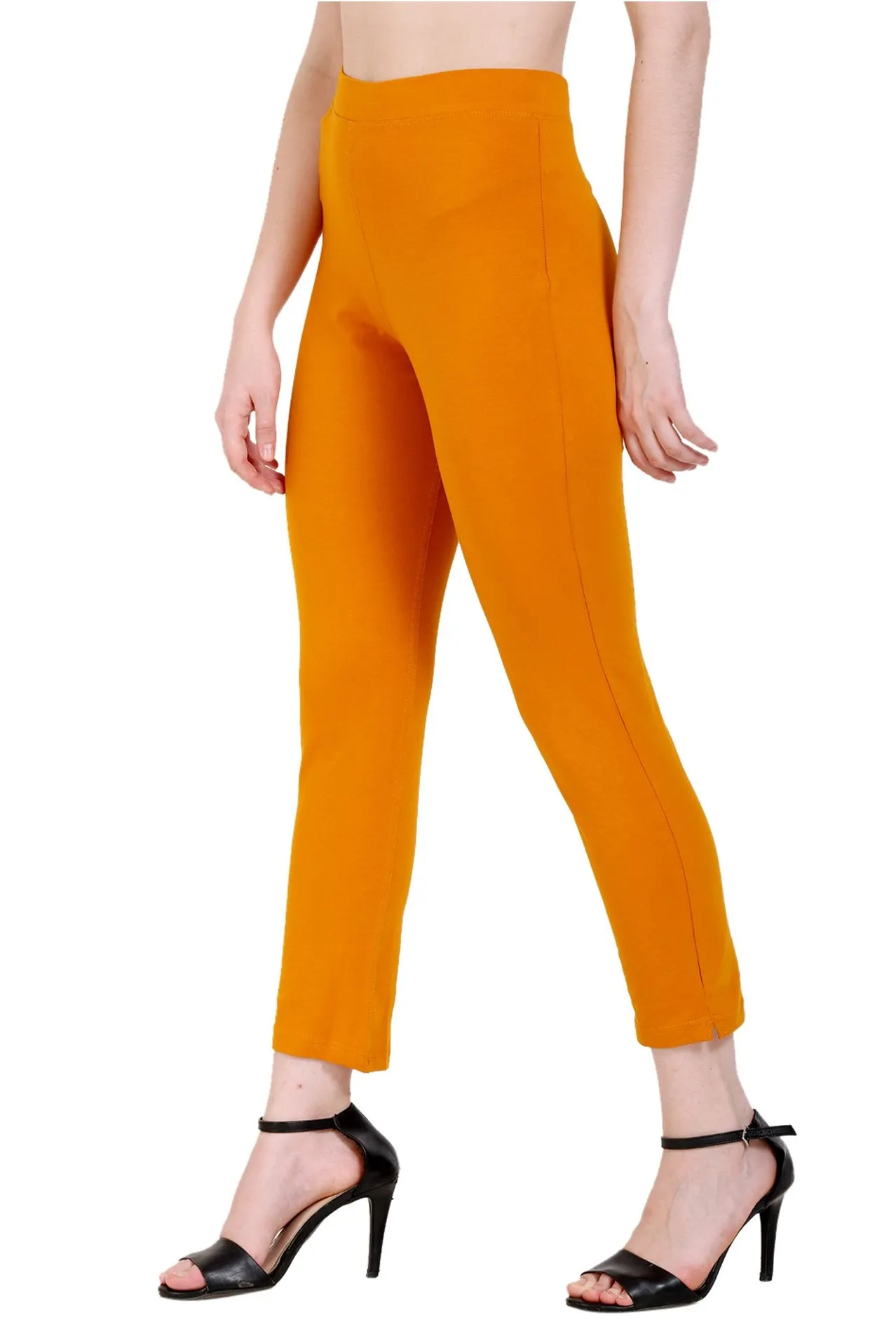 Sona Women's/Girl's International Soft  Cotton Regular Fit Straight Pants/Trouser-Orange