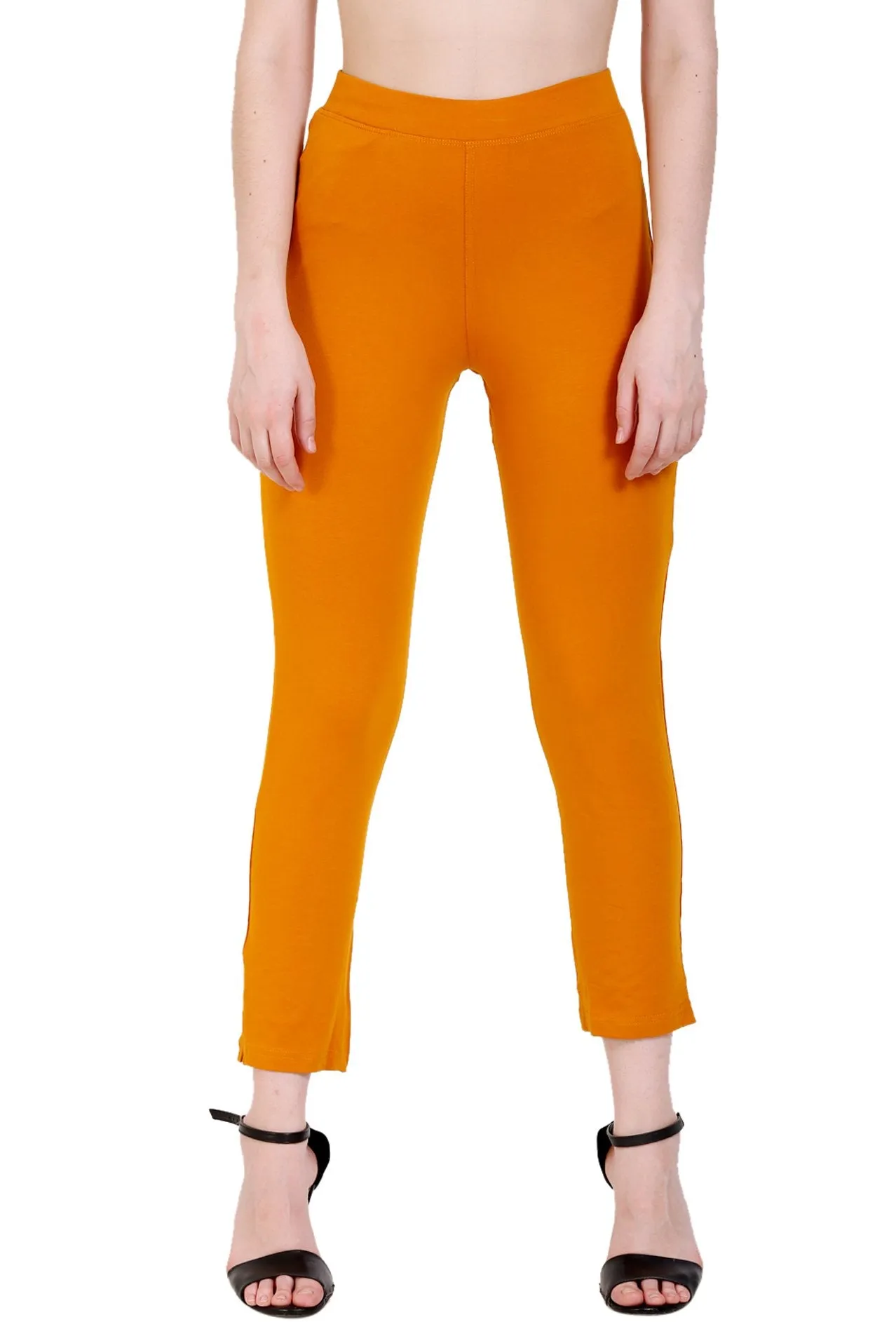 Sona Women's/Girl's International Soft  Cotton Regular Fit Straight Pants/Trouser-Orange