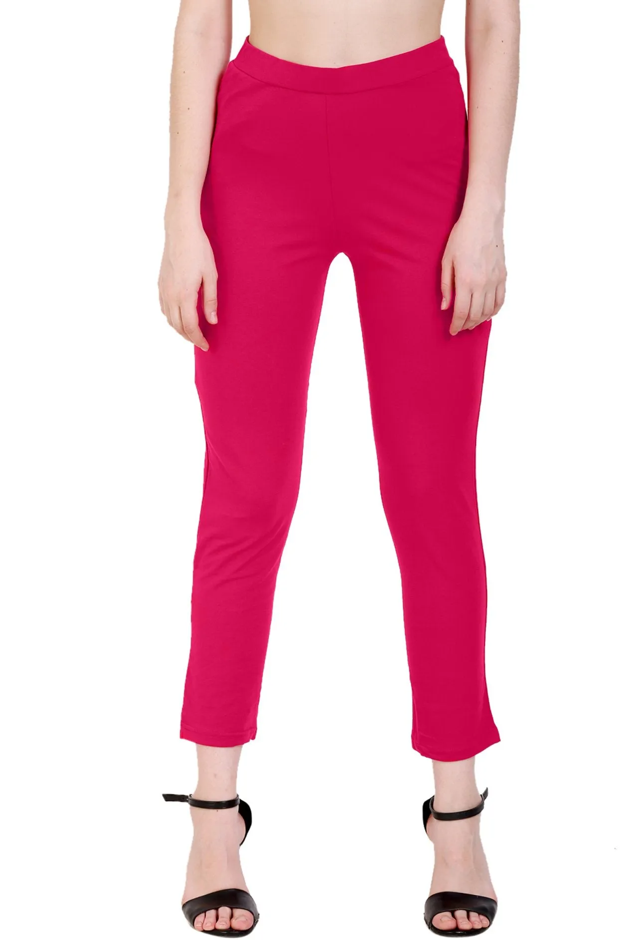 Sona Women's/Girl's International Soft  Cotton Regular Fit Straight Pants/Trouser-Orange