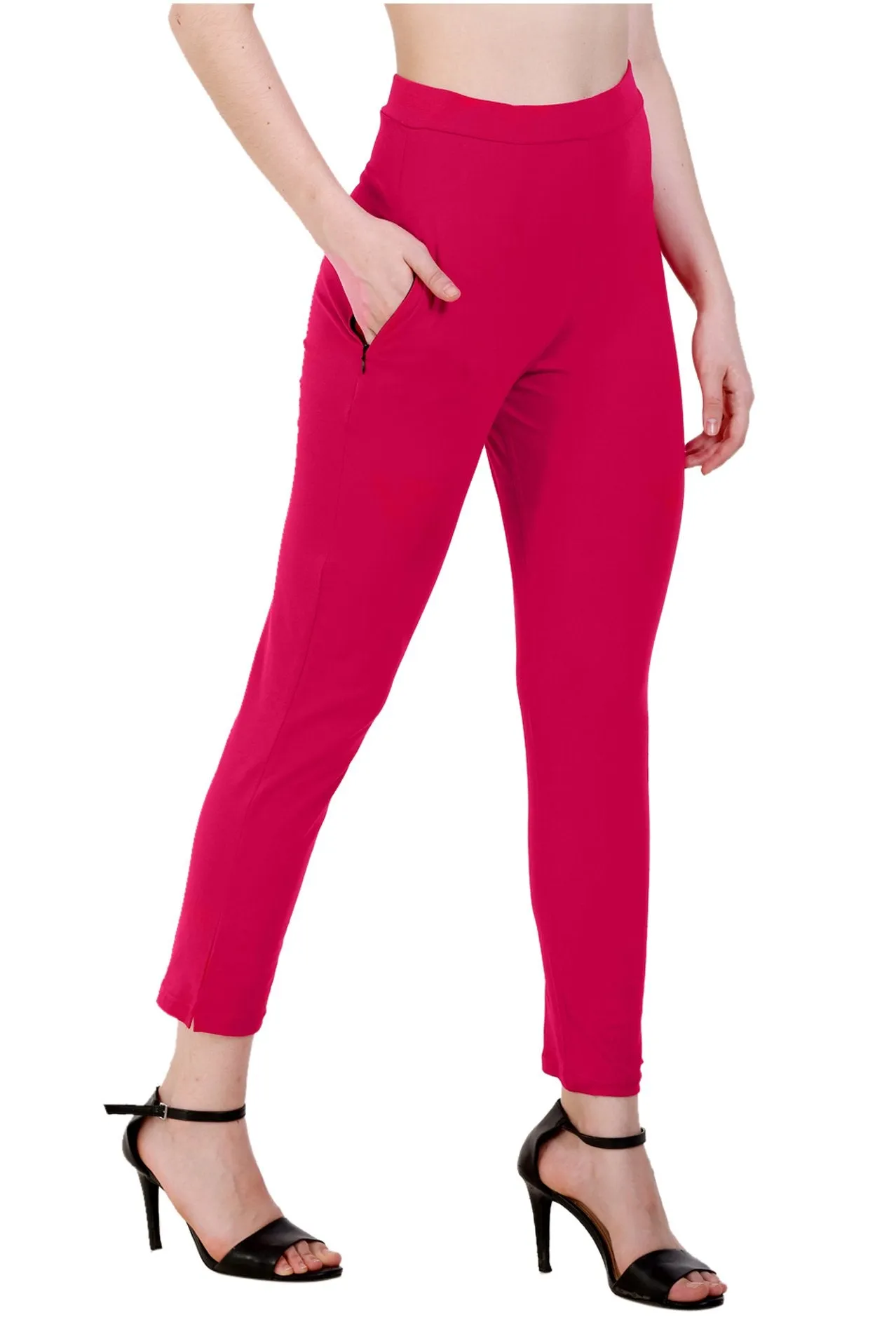 Sona Women's/Girl's International Soft  Cotton Regular Fit Straight Pants/Trouser-Orange