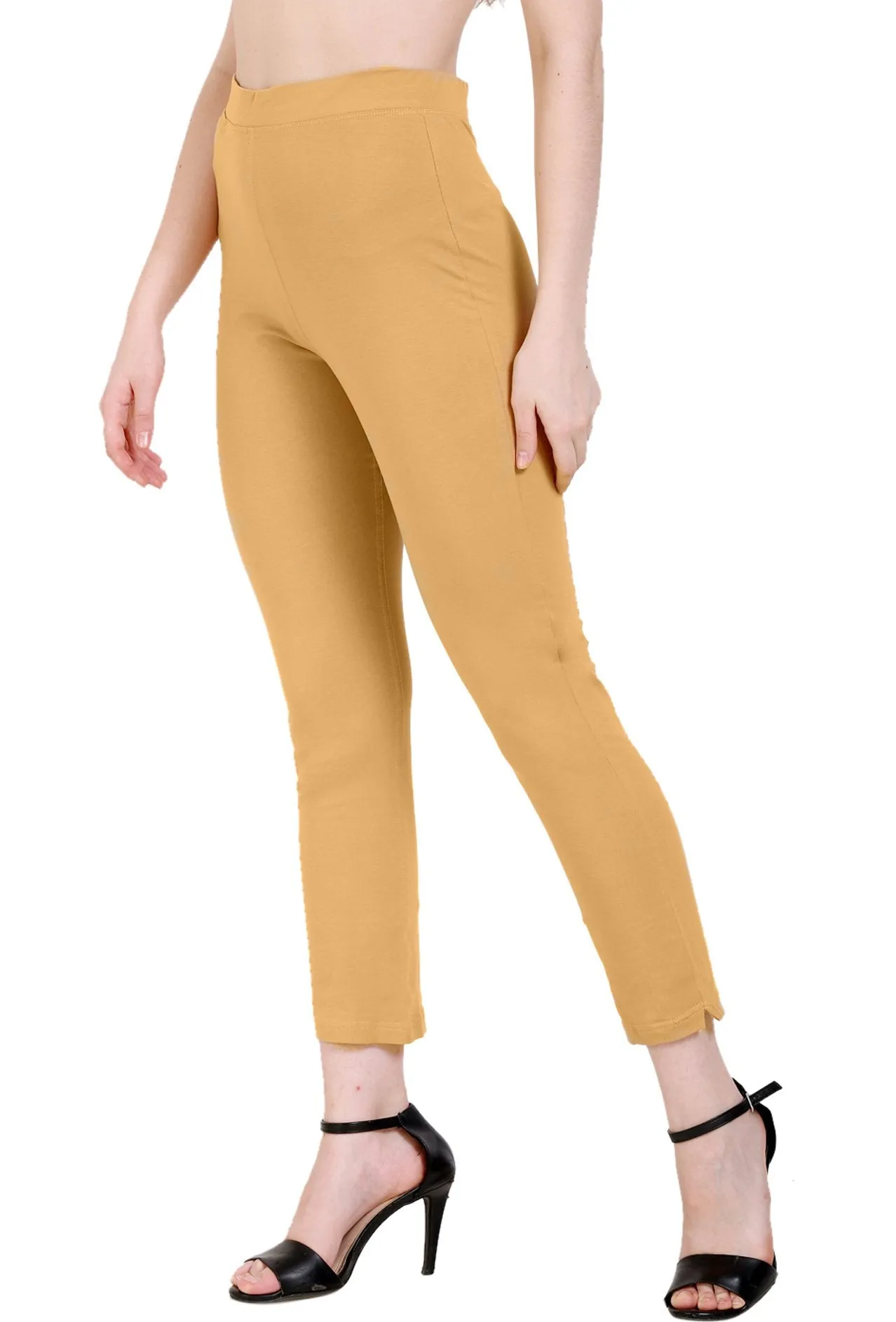 Sona Women's/Girl's International Soft  Cotton Regular Fit Straight Pants/Trouser-Orange