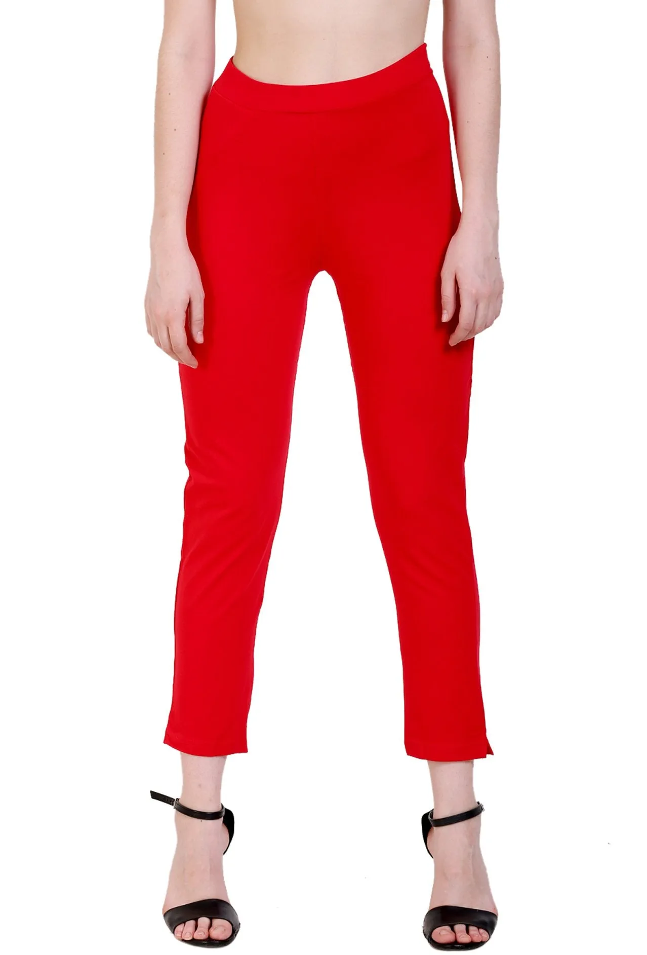 Sona Women's/Girl's International Soft  Cotton Regular Fit Straight Pants/Trouser-Orange