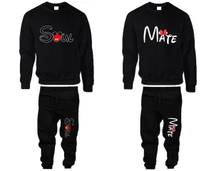 Soul & Mate Couple Matching Crewneck Sweaters and Jogger Pants – Stylish Unisex Top & Bottom Set | Mix & Match 4 Items Sold Separately