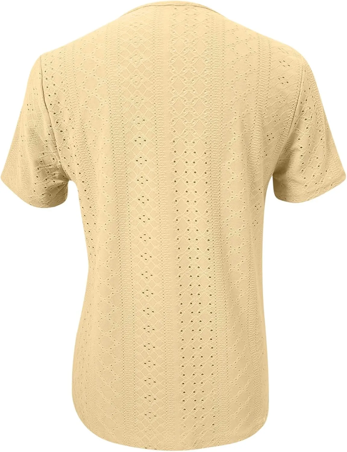 T Shirt for Women Trendy Summer Petal Short Sleeve Tee V Neck Petite Tops Cute Lace Eyelet Blouses Dressy Casual Tunic