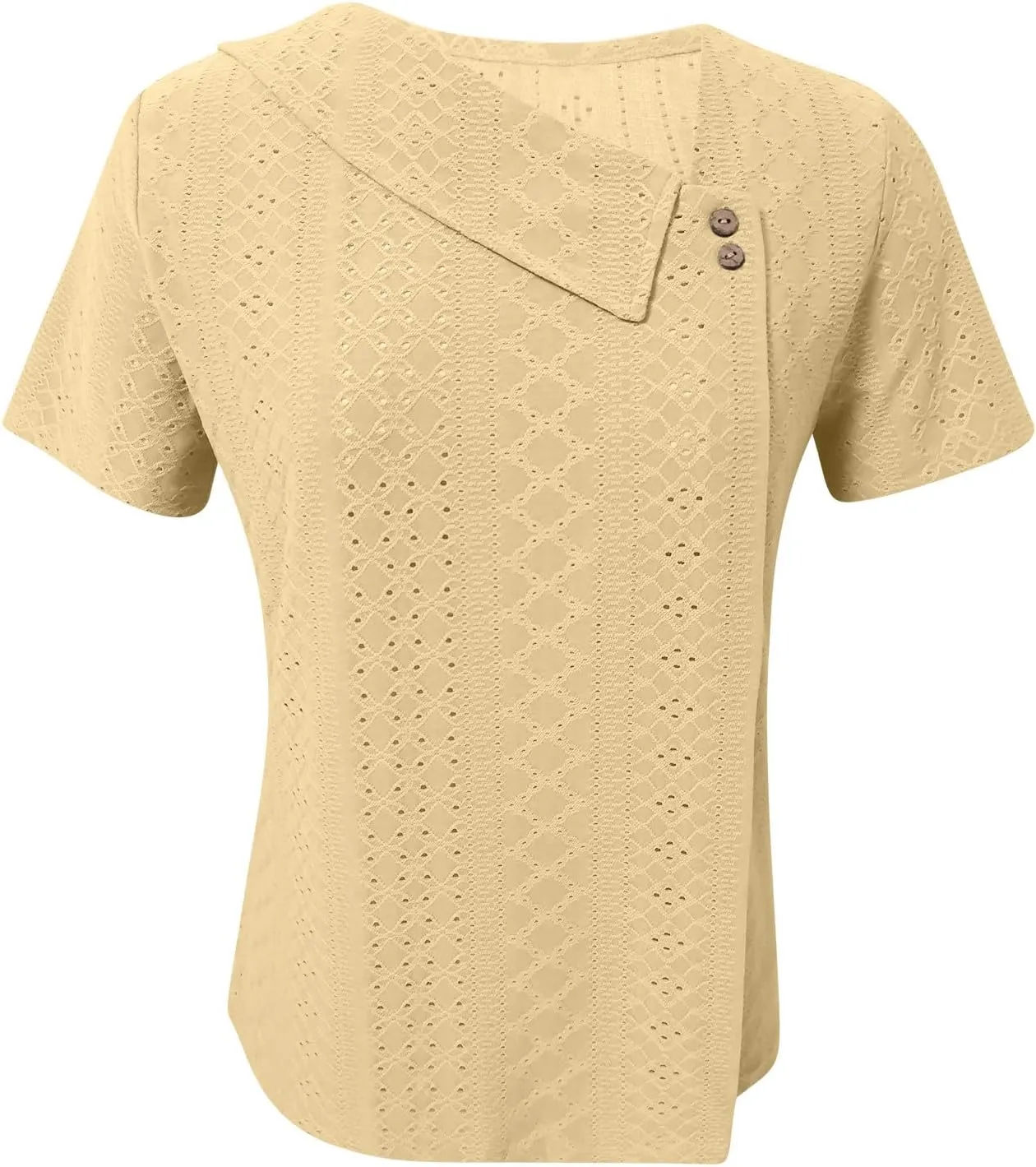 T Shirt for Women Trendy Summer Petal Short Sleeve Tee V Neck Petite Tops Cute Lace Eyelet Blouses Dressy Casual Tunic