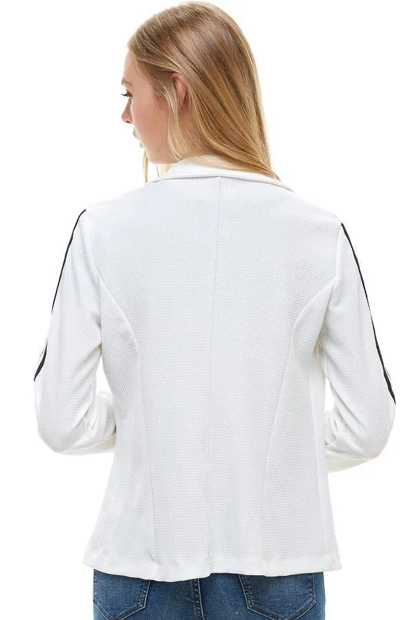 Tailored Blazer with Stripe Detail – Sporty Chic