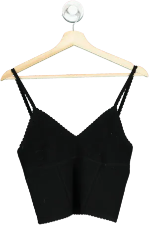 The Great Eros Black Alma Rib Knit Cami Top UK M