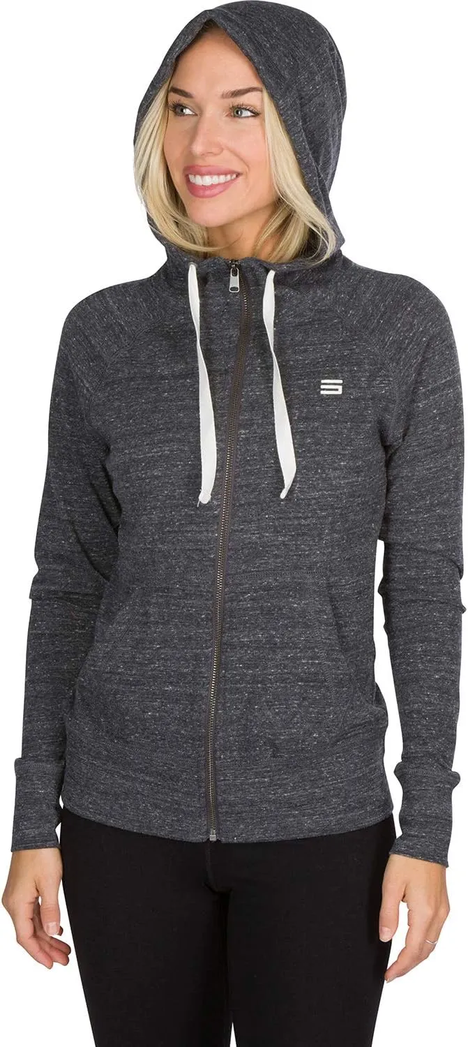 Three Sixty Six Dry Fit Sweatshirts for Women - Zip Up Hoodie Sweater Jacket with Dual Pockets