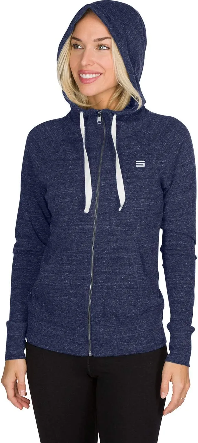 Three Sixty Six Dry Fit Sweatshirts for Women - Zip Up Hoodie Sweater Jacket with Dual Pockets