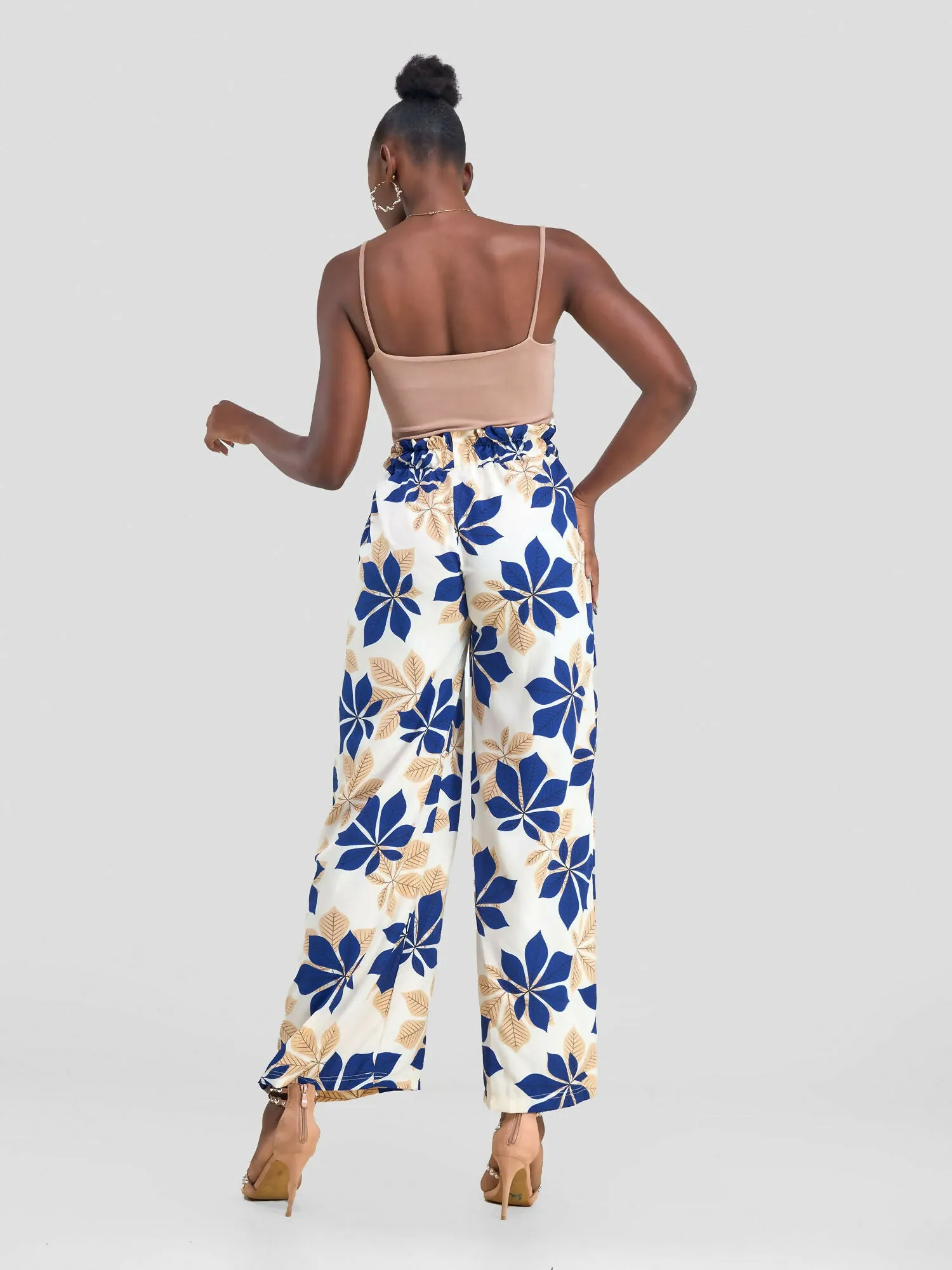 Timyt Urban Wear Peta Pants With Waist Band Side Pocket Pant - Blue Floral