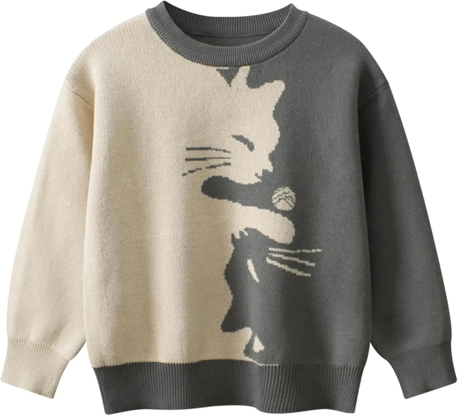 Toddler Baby Boy Knit Sweater Pullover Cotton Cartoon Sweatshirt
