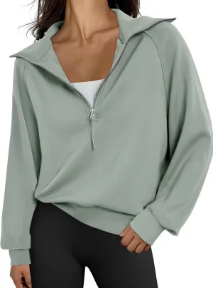 Trendy Queen Womens Oversized Sweatshirts Half Zip Pullover Long Sleeve Quarter Zip Hoodies Teen Girls Fall Y2K Clothes