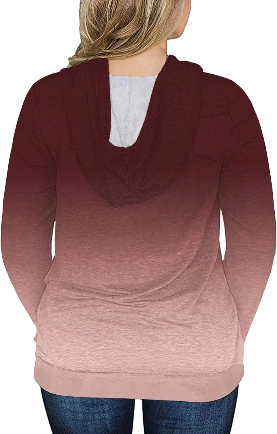 VISLILY Women-Plus-Size-Hoodies-Sweatshirts Color Block Tops with Pockets XL-4XL