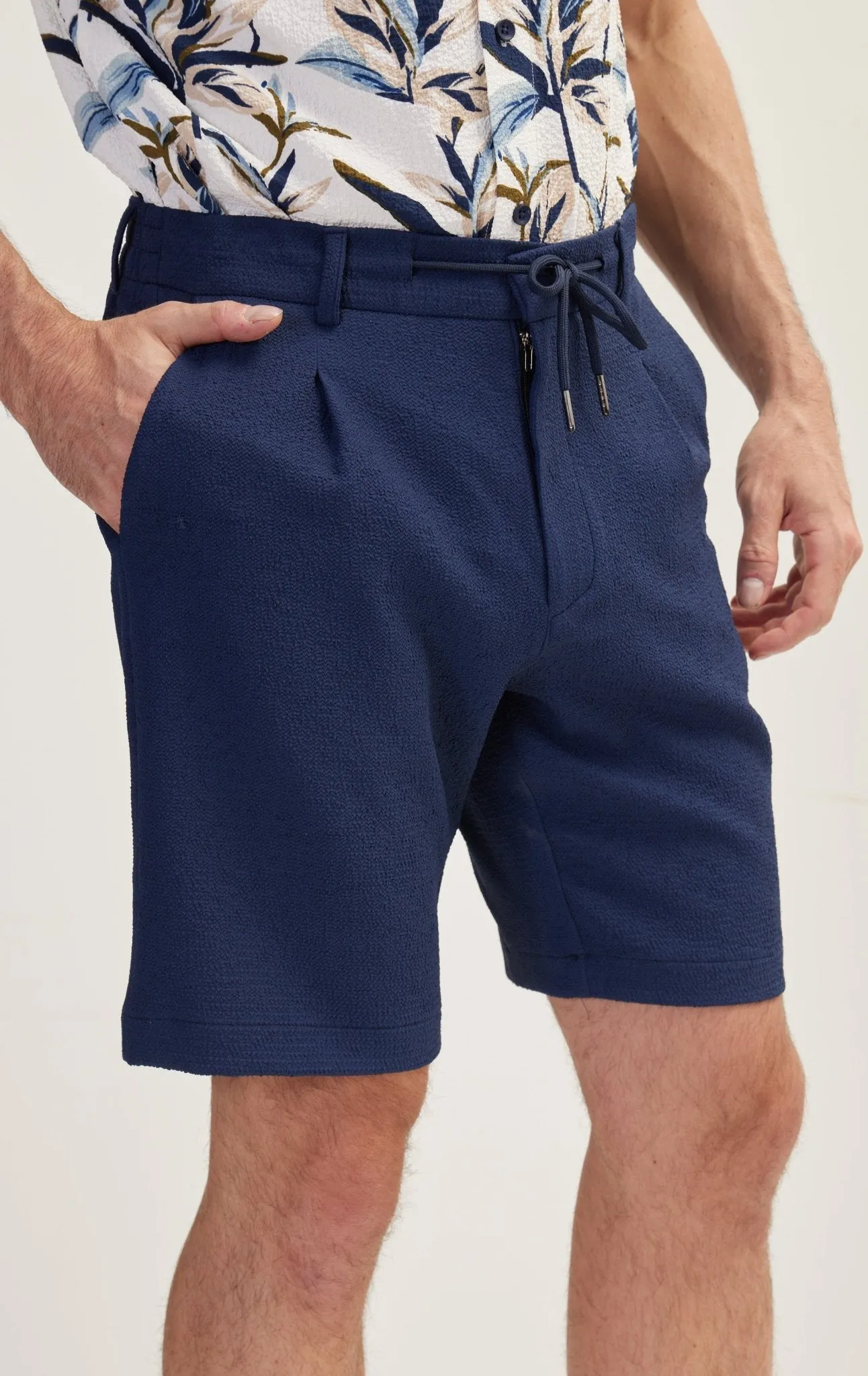Waffle Stretch Beach Day Shorts - Navy