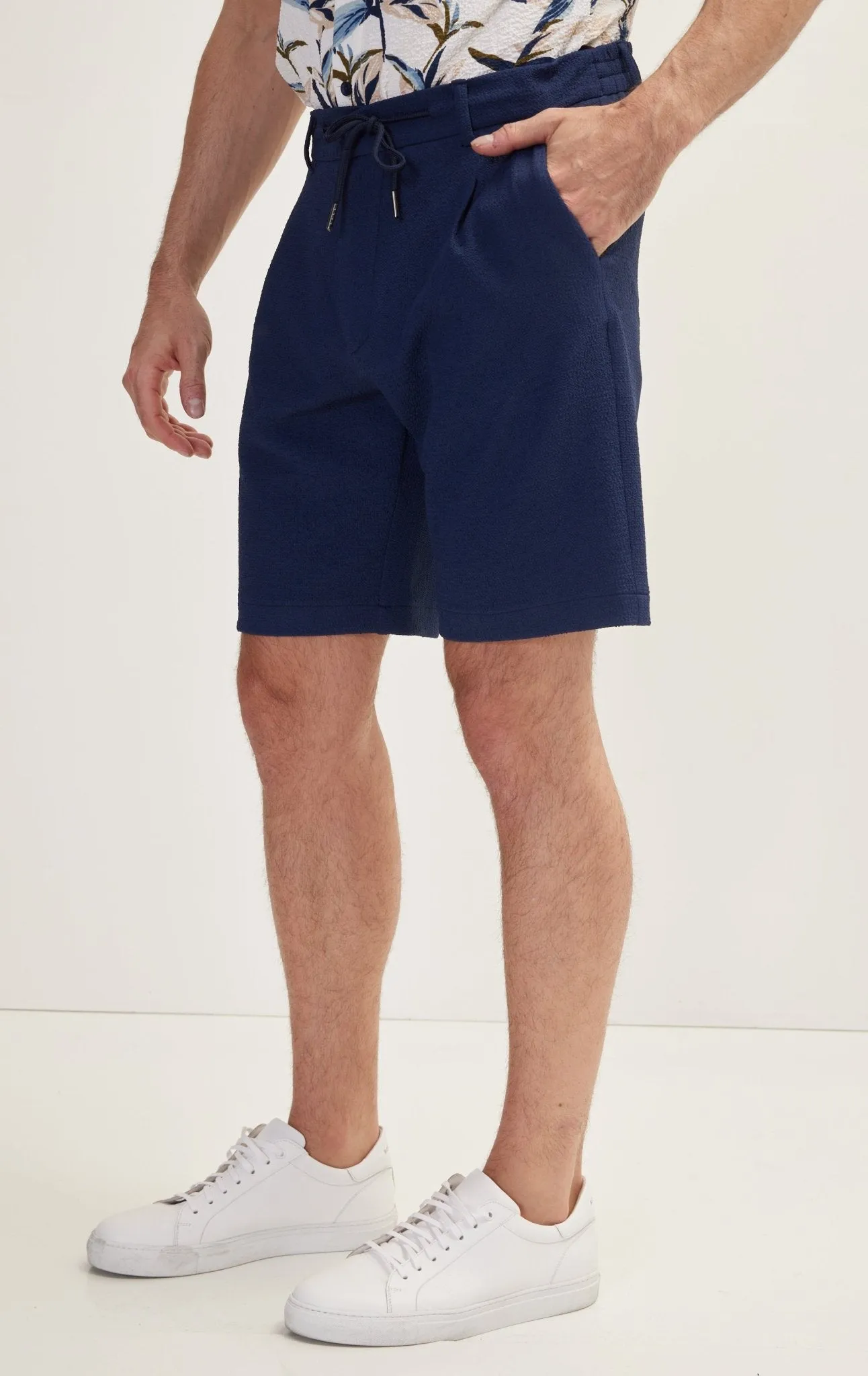 Waffle Stretch Beach Day Shorts - Navy