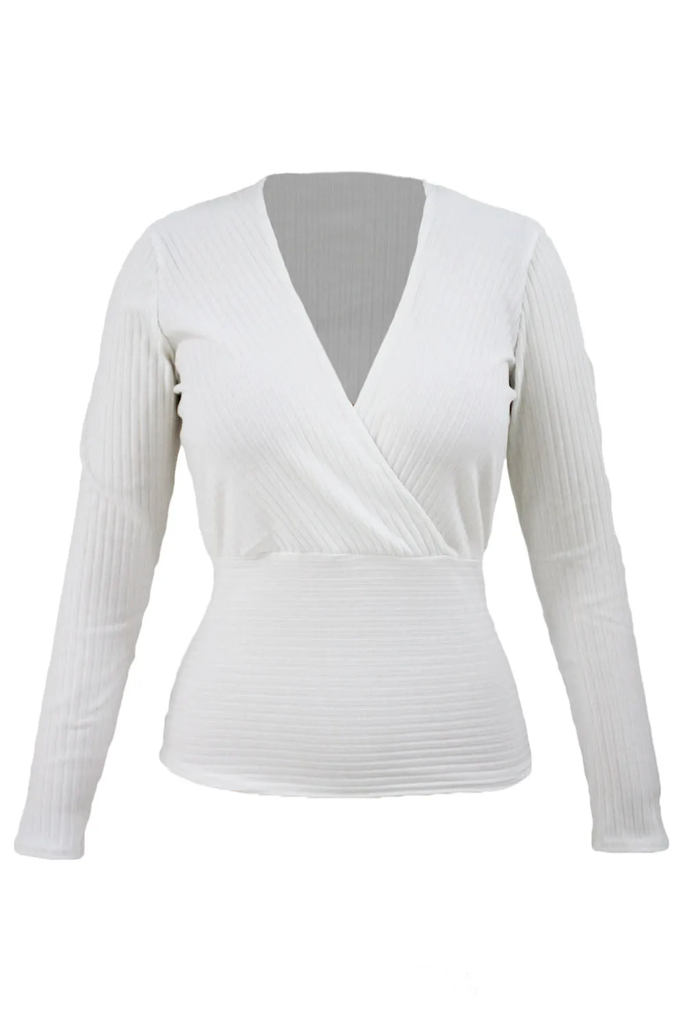 White Plunging Stretch Stylish Short Top