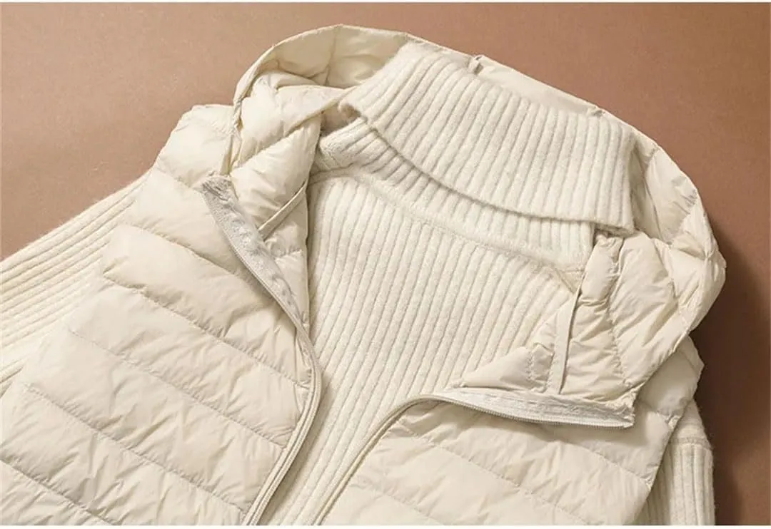 Women Midi Long Lightweightthin Down Vest Women Winter Long Hooded Jackets Slim Waistcoat Casual Basic
