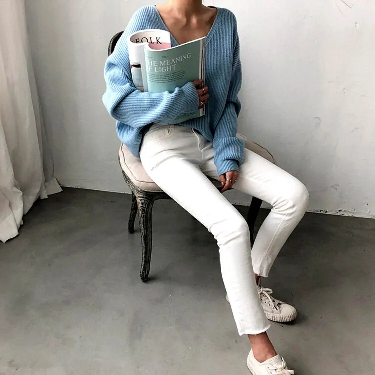 Women Trendy V-Neck Sweaters