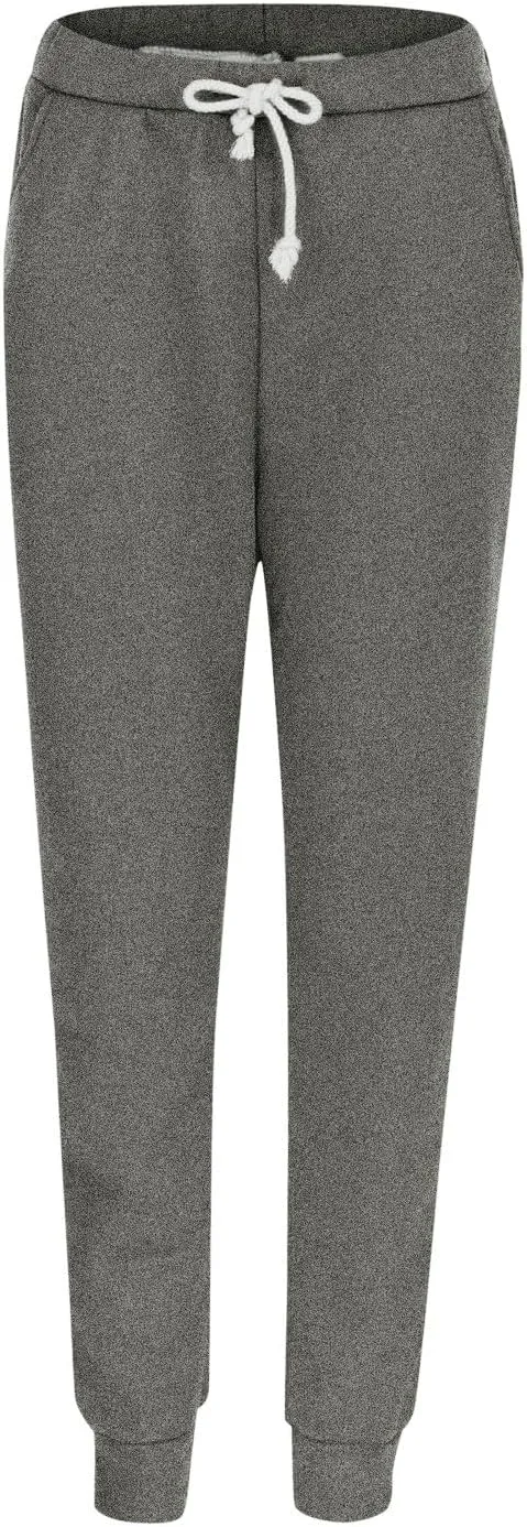 Women Warm Pajama Set Fleece Lined Long Sleeve Crewneck Sweatshirt Pullover Thicken High Waist Pants Loungewear