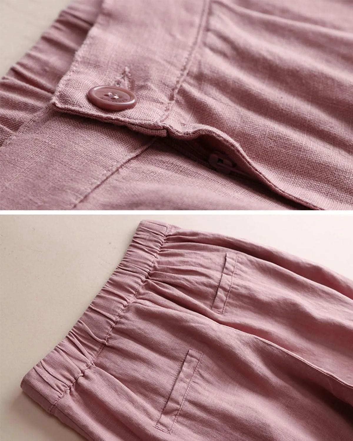 Women's 100% Linen Wide Leg Pants Summer Casual Cropped Palazzo Beach Pants Outfits 2025 Trendy